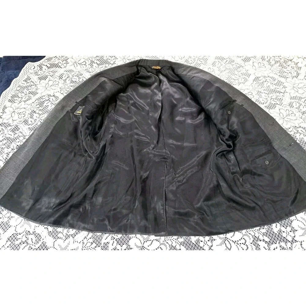 Brooks Brothers Suit Jacket Mens 46R Gray 100% Wool Sport Coat‎ USA Union Made